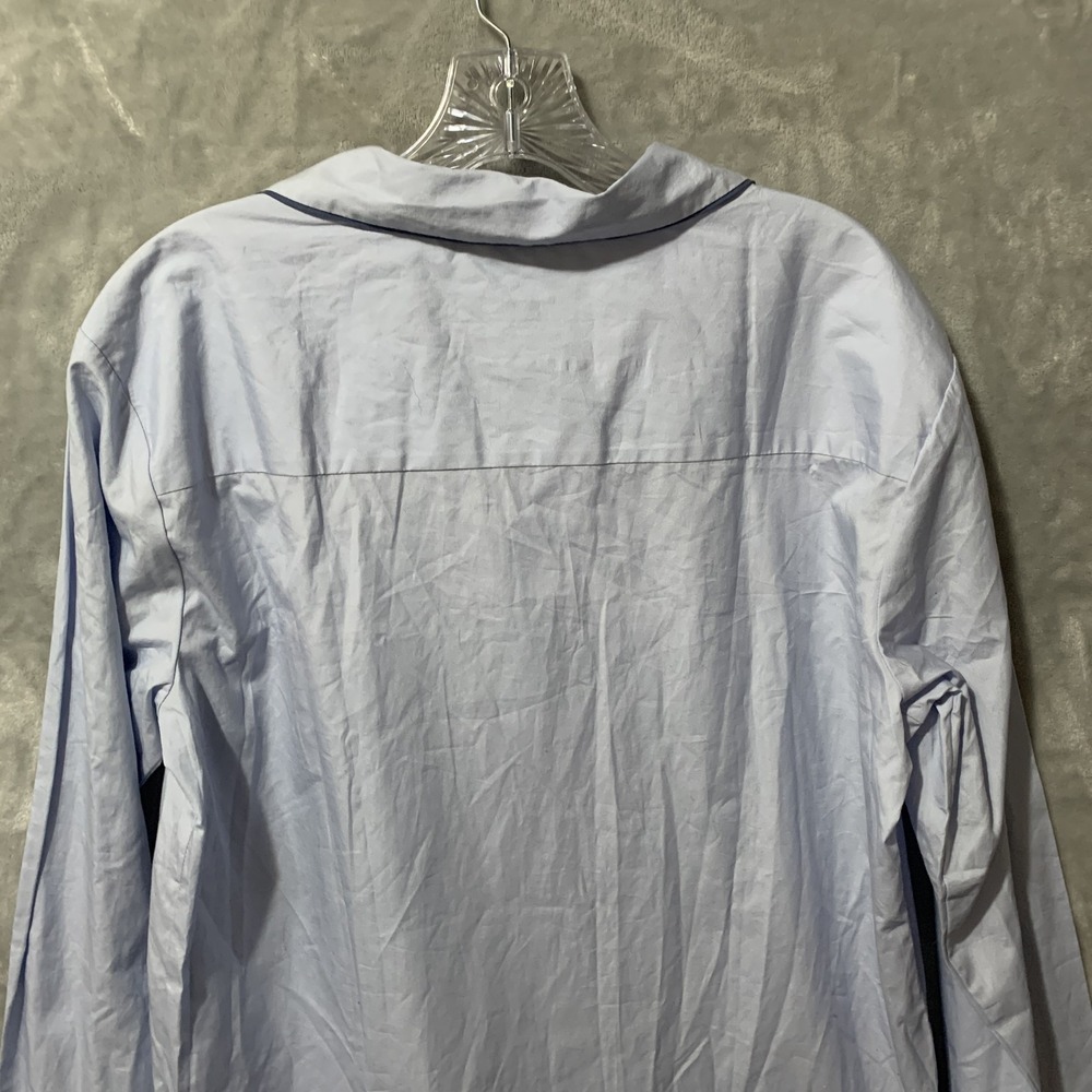Zara Home Women's Light Blue Collared Button Front Pajama Sleepwear Shirt Top S - Picture 6 of 15